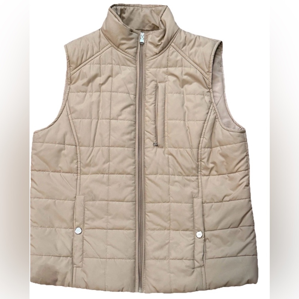 Lauren Ralph Lauren Beige Quilted Puffer Vest Women’s Size Large Classic